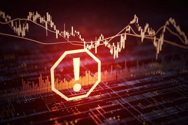 stock market crash warning, 3d rendering